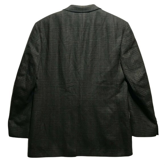 Bill Blass Mens Green herringbone tweed Wool Sport Coat Blazer Jacket 42 - Picture 7 of 12
